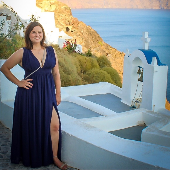 Lulus Dresses & Skirts - Navy gown altered for 5’3”